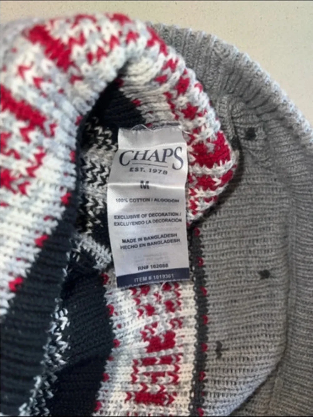 Ralph Lauren Chaps Grey Holiday Reindeer Dog Sweater Size Medium